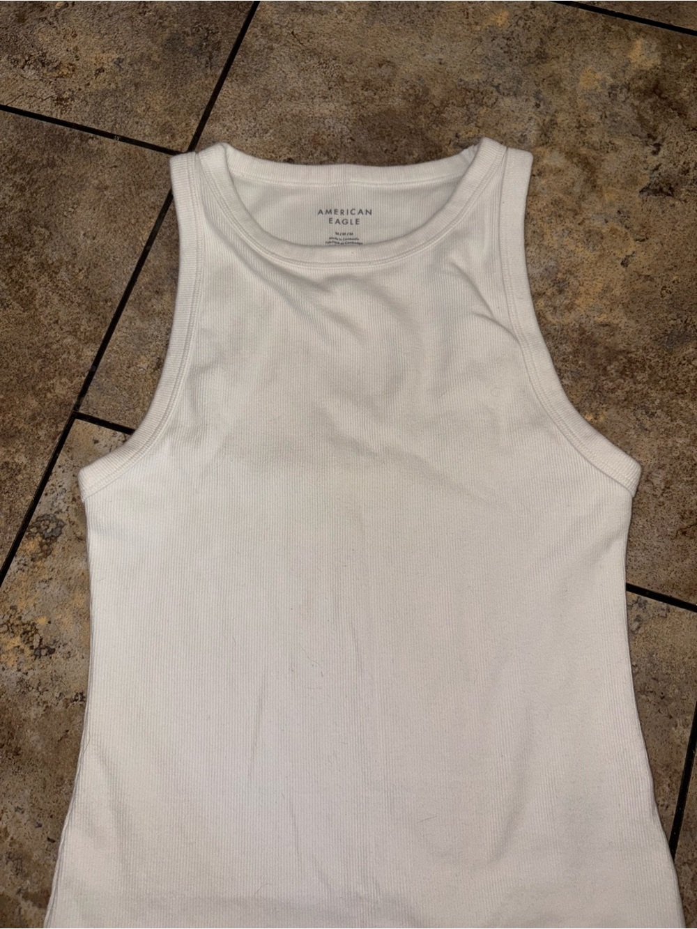 American Eagle Outfitters White Ribbed Tank